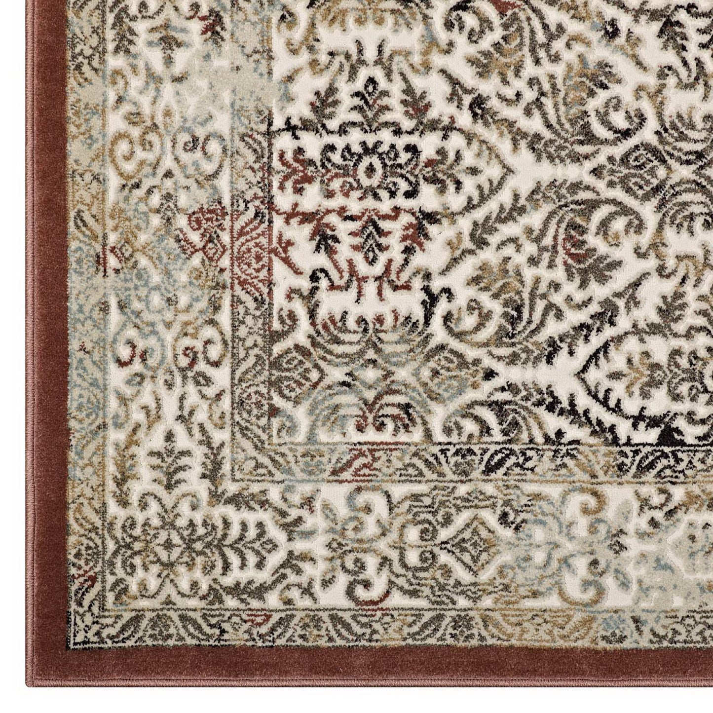 Modway Outlet Hester Ornate Turkish Vintage 5x8 Area Rug by Modway  Living Room Rugs Tan and Walnut Brown - R-1100A-58