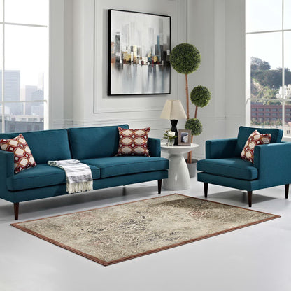 Modway Outlet Hester Ornate Turkish Vintage 5x8 Area Rug by Modway  Living Room Rugs Tan and Walnut Brown - R-1100A-58