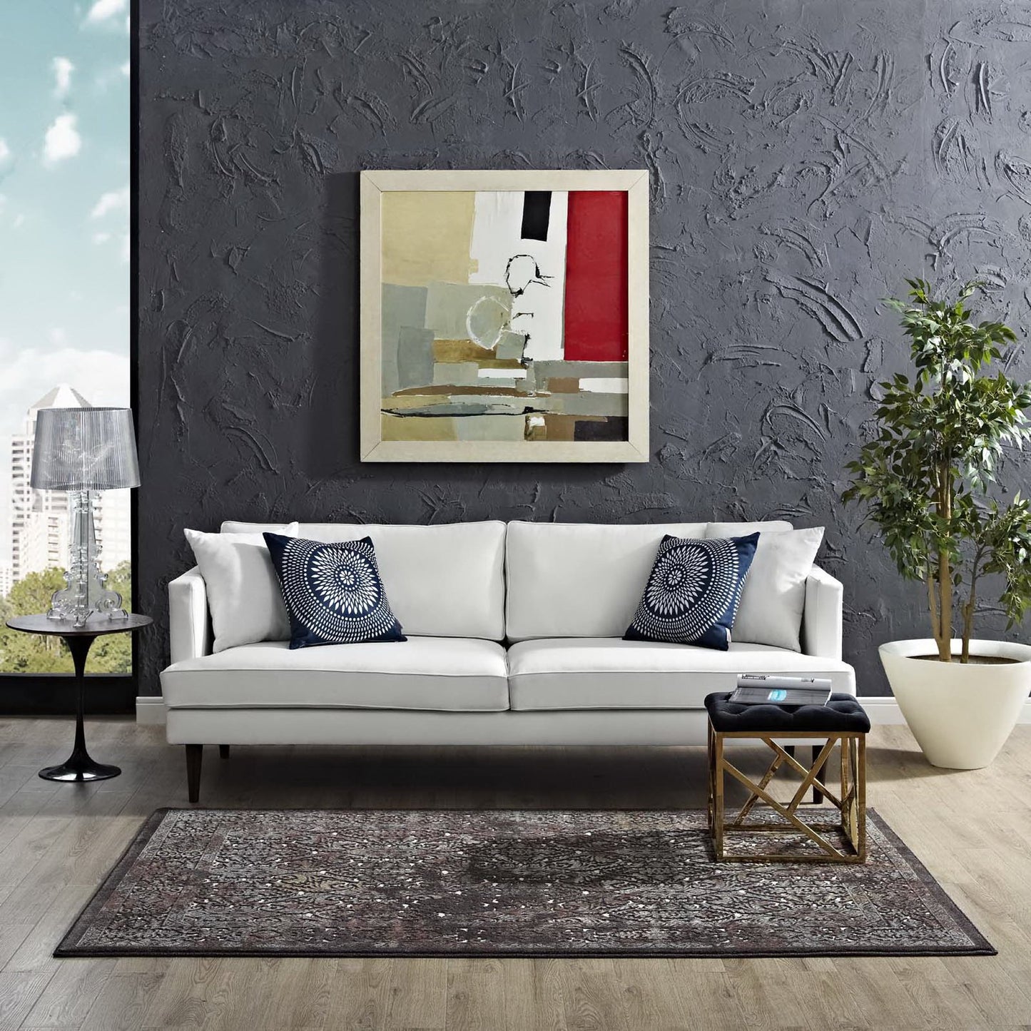 Modway Outlet Westia Ornate Turkish Vintage 5x8 Area Rug by Modway  Living Room Rugs Dark Brown and Silver Blue - R-1101A-58