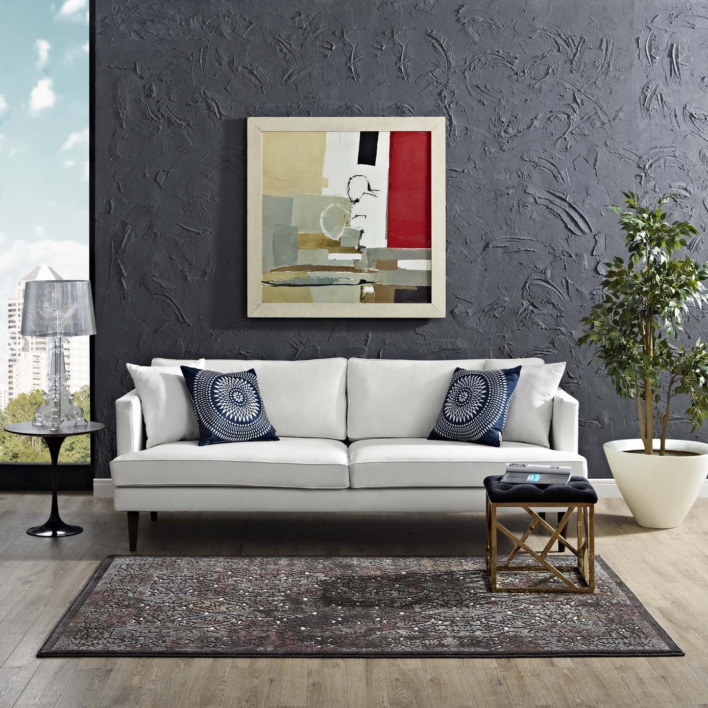 Modway Outlet Westia Ornate Turkish Vintage 8x10 Area Rug by Modway  Living Room Rugs Dark Brown and Silver Blue - R-1101A-810