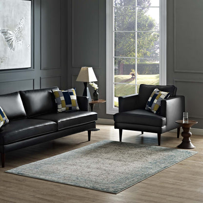 Modway Outlet Dilys Distressed Vintage Floral Lattice 8x10 Area Rug by Modway  Living Room Rugs Teal Brown and Beige - R-1103A-810