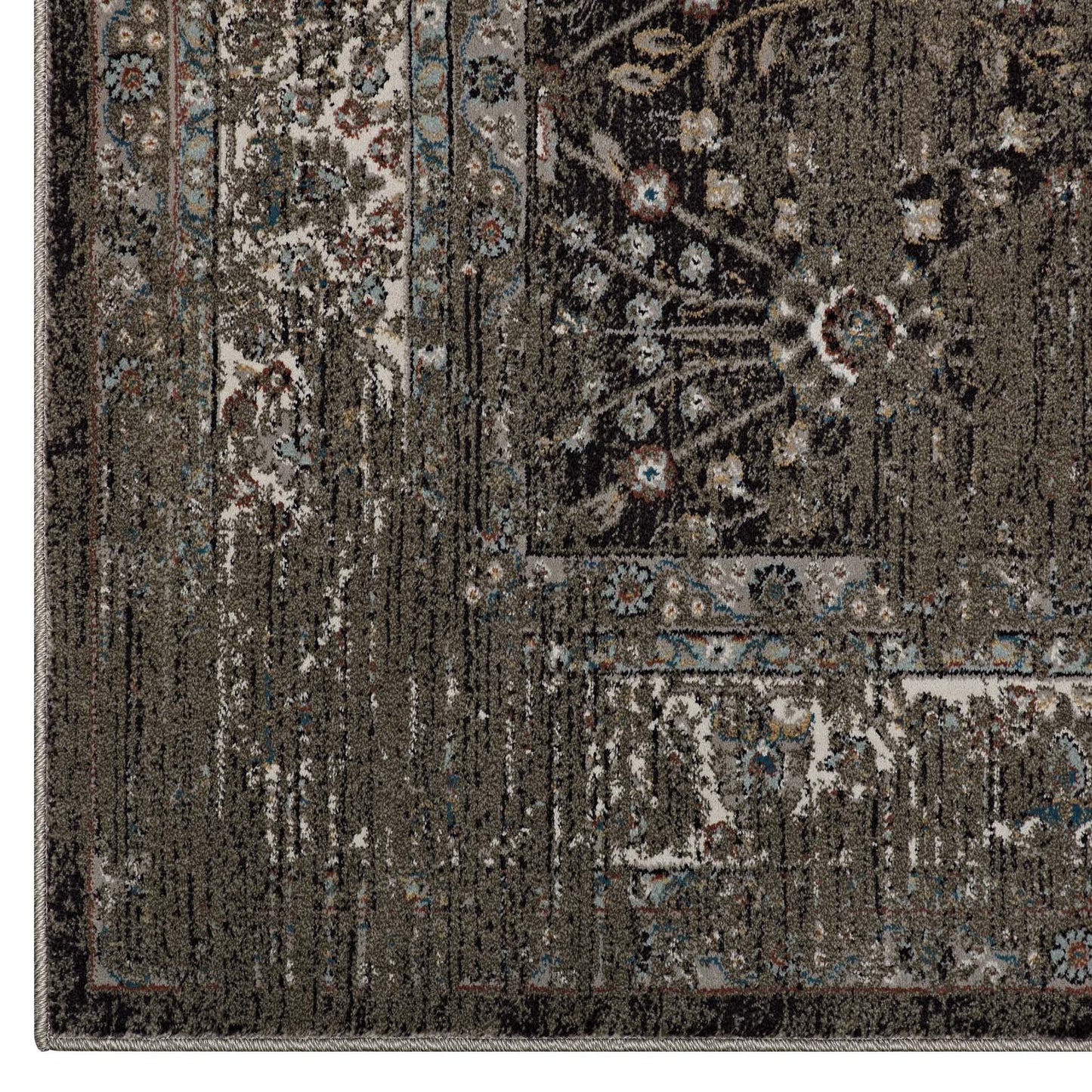 Modway Outlet Berit Distressed Vintage Floral Lattice 5x8 Area Rug by Modway  Living Room Rugs Brown and Beige - R-1104A-58