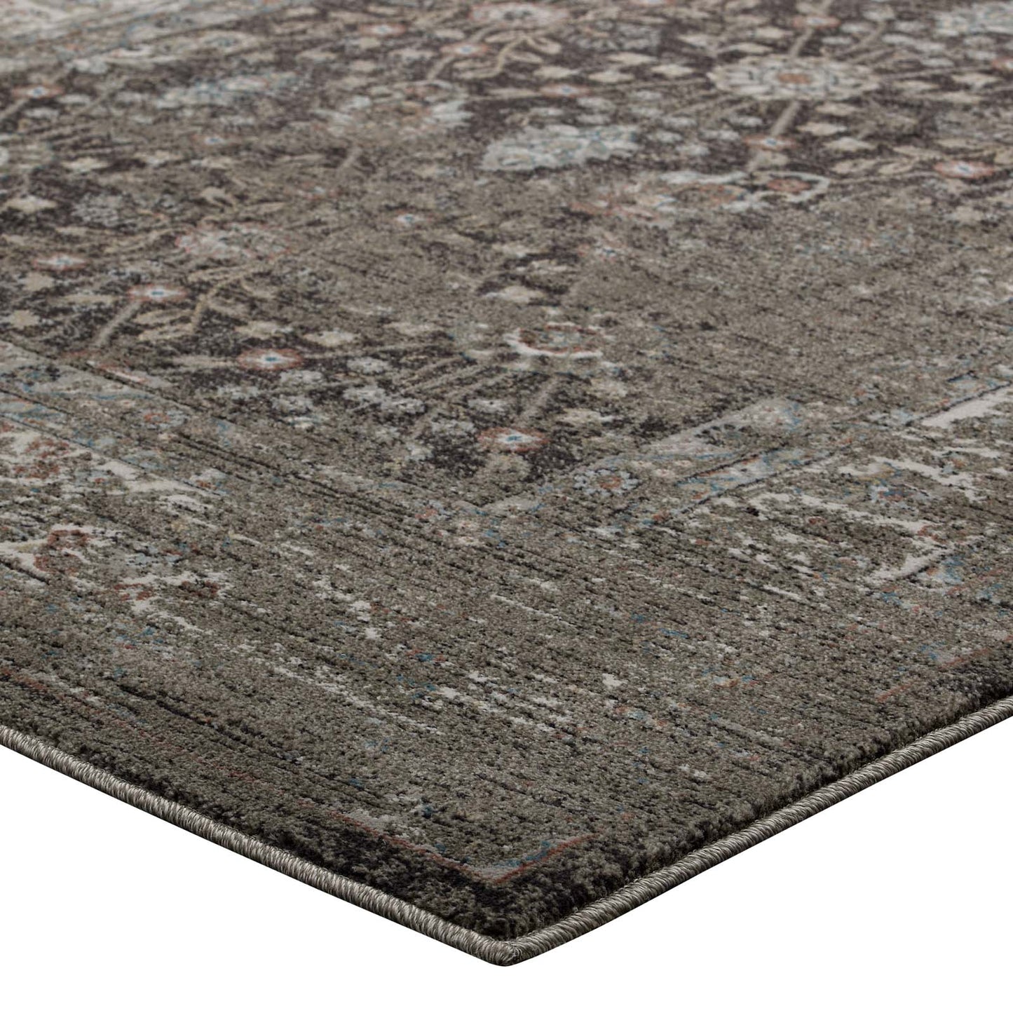 Modway Outlet Berit Distressed Vintage Floral Lattice 5x8 Area Rug by Modway  Living Room Rugs Brown and Beige - R-1104A-58