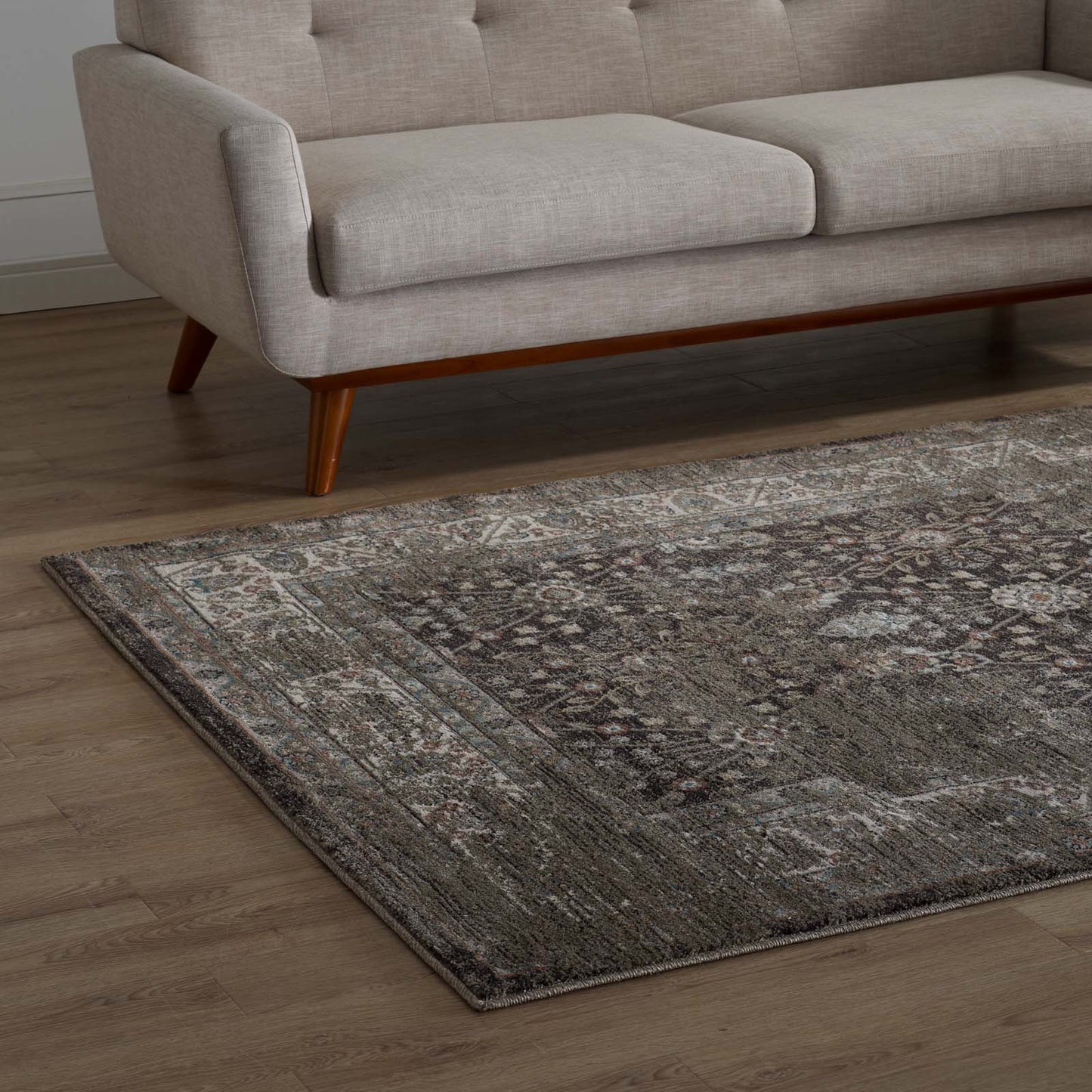 Modway Outlet Berit Distressed Vintage Floral Lattice 5x8 Area Rug by Modway  Living Room Rugs Brown and Beige - R-1104A-58