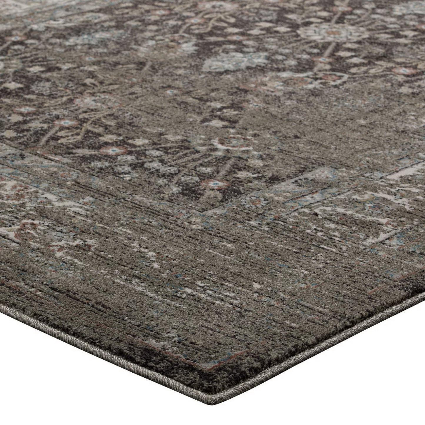 Modway Outlet Berit Distressed Vintage Floral Lattice 8x10 Area Rug by Modway  Living Room Rugs Brown and Beige - R-1104A-810