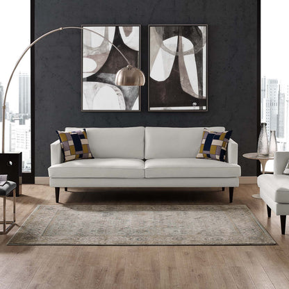 Modway Outlet Hisa Distressed Vintage Floral Lattice 5x8 Area Rug by Modway  Living Room Rugs Silver Blue Beige and Brown - R-1106A-58