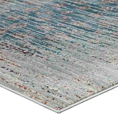 Modway Outlet Hesper Distressed Contemporary Floral Lattice 5x8 Area Rug by Modway  Living Room Rugs Teal Beige and Brown - R-1110A-58