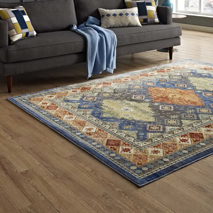 Modway Outlet Atzi Distressed Southwestern Diamond Floral 4x6 Area Rug by Modway  Living Room Rugs Multicolored - R-1117A-46