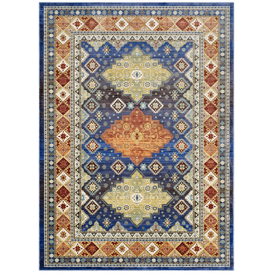 Modway Outlet Atzi Distressed Southwestern Diamond Floral 5x8 Area Rug by Modway  Living Room Rugs Multicolored - R-1117A-58