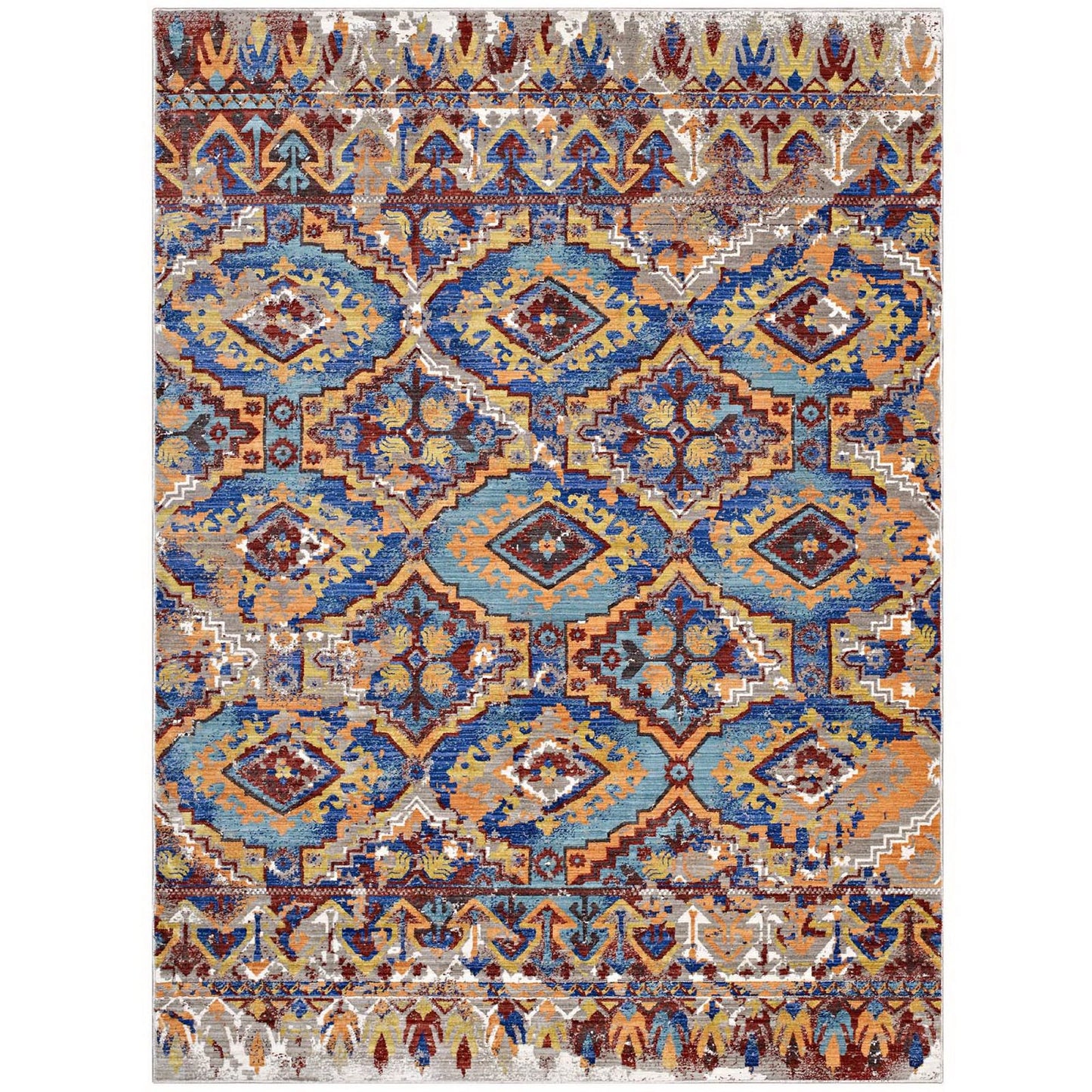 Modway Outlet Centehua Distressed Southwestern Aztec 4x6 Area Rug by Modway  Living Room Rugs Multicolored - R-1118A-46