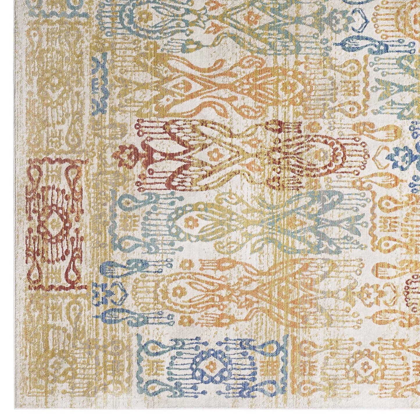 Modway Outlet Solimar Distressed Southwestern Aztec 8x10 Area Rug by Modway  Living Room Rugs Multicolored - R-1119A-810