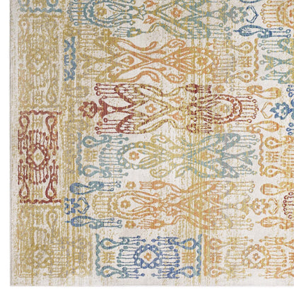Modway Outlet Solimar Distressed Southwestern Aztec 8x10 Area Rug by Modway  Living Room Rugs Multicolored - R-1119A-810