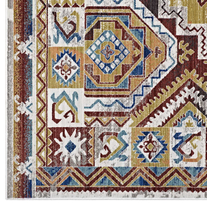 Modway Outlet Florita Distressed Southwestern Aztec 4x6 Area Rug by Modway  Living Room Rugs Multicolored - R-1120A-46