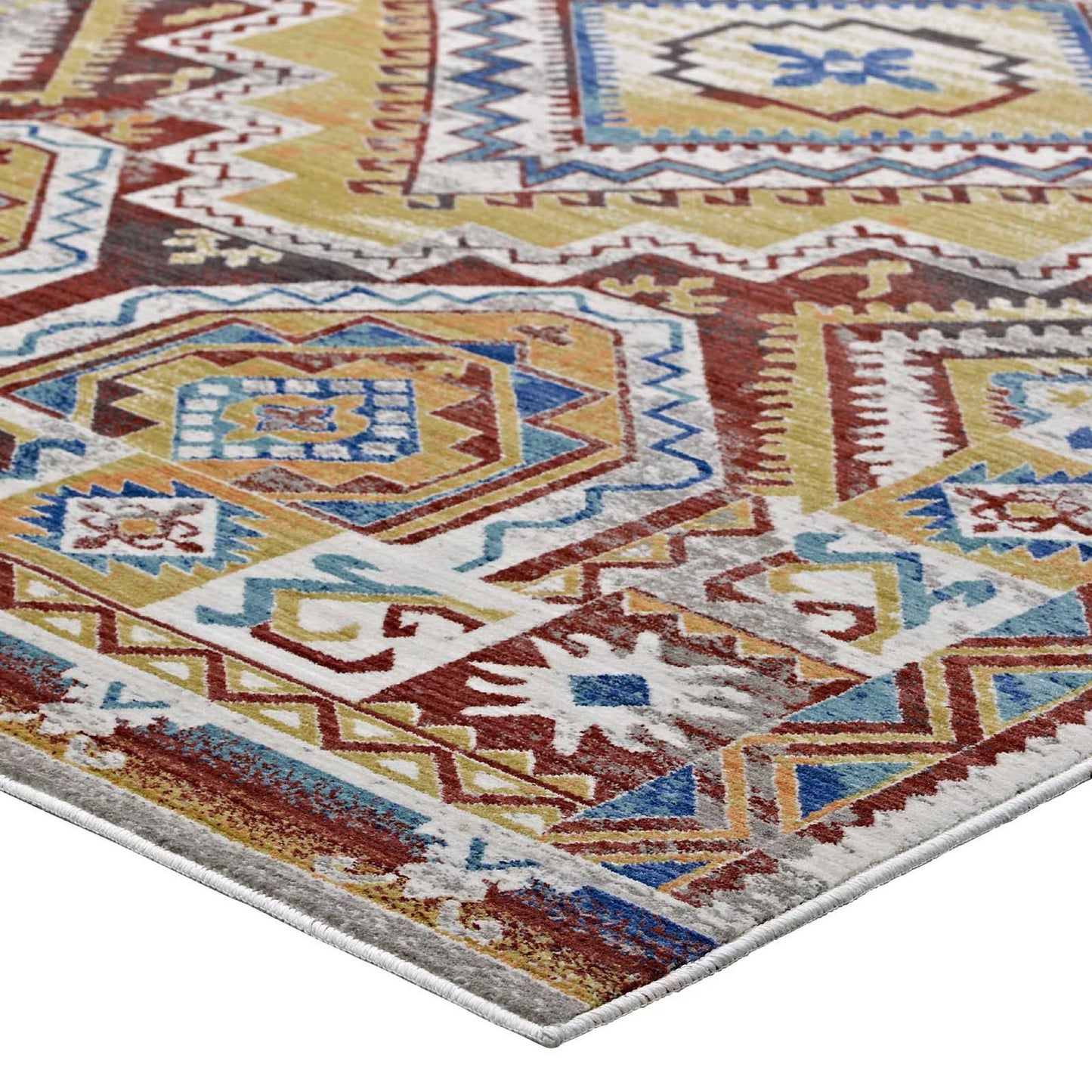Modway Outlet Florita Distressed Southwestern Aztec 4x6 Area Rug by Modway  Living Room Rugs Multicolored - R-1120A-46