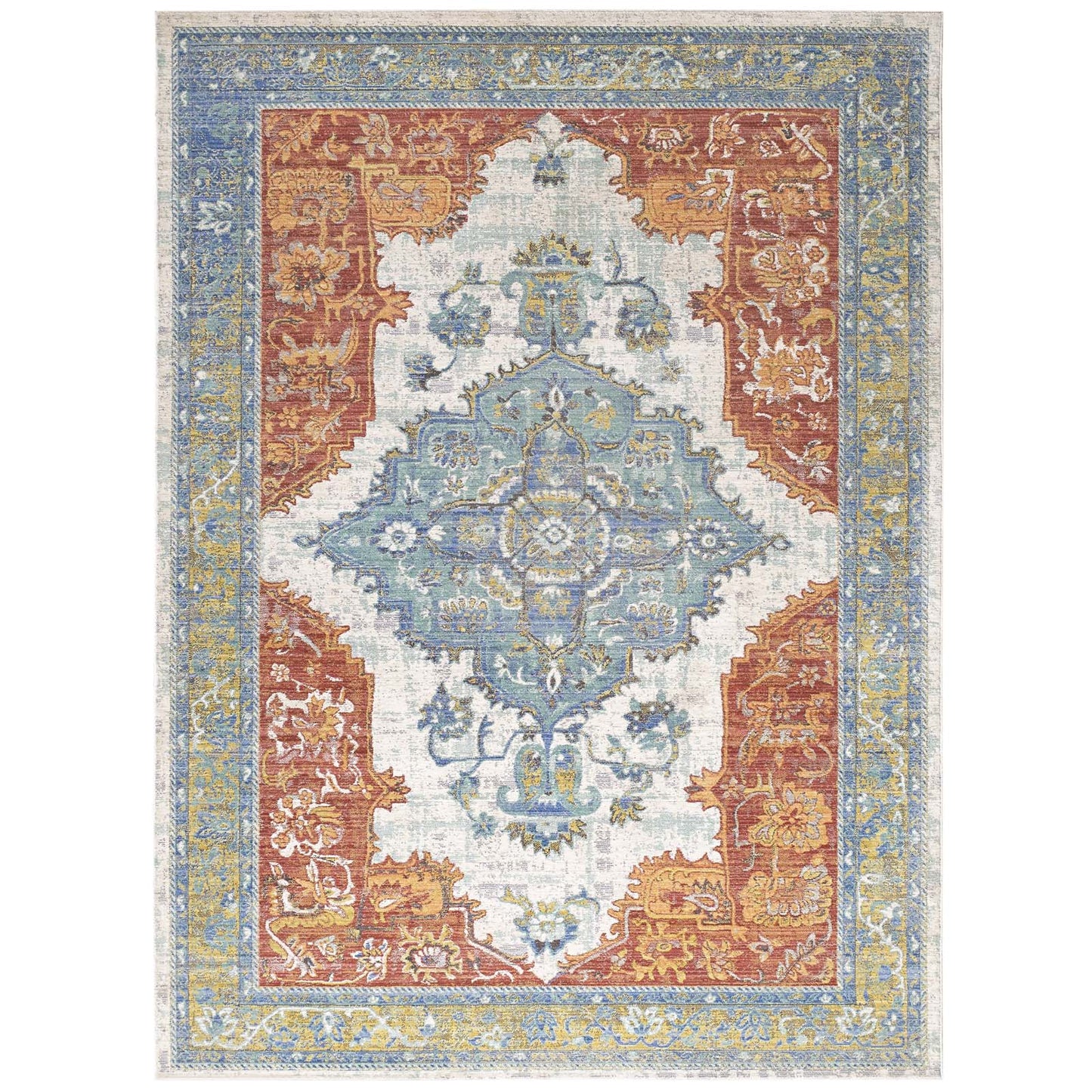 Modway Outlet Citlali Distressed Southwestern Aztec 8x10 Area Rug by Modway  Living Room Rugs Multicolored - R-1122A-810