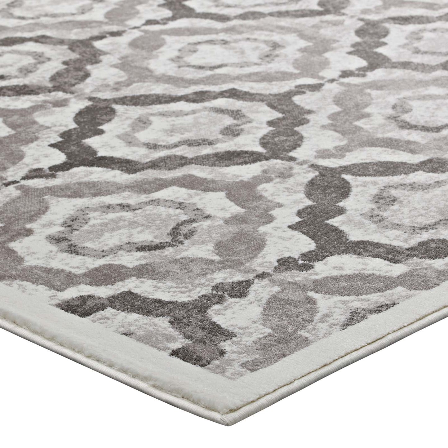 Modway Outlet Kalinda Rustic Vintage Moroccan Trellis 5x8 Area Rug by Modway  Living Room Rugs Brown Beige and Ivory - R-1128C-58