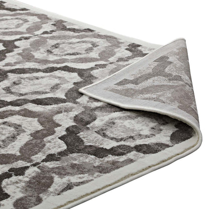 Modway Outlet Kalinda Rustic Vintage Moroccan Trellis 5x8 Area Rug by Modway  Living Room Rugs Brown Beige and Ivory - R-1128C-58