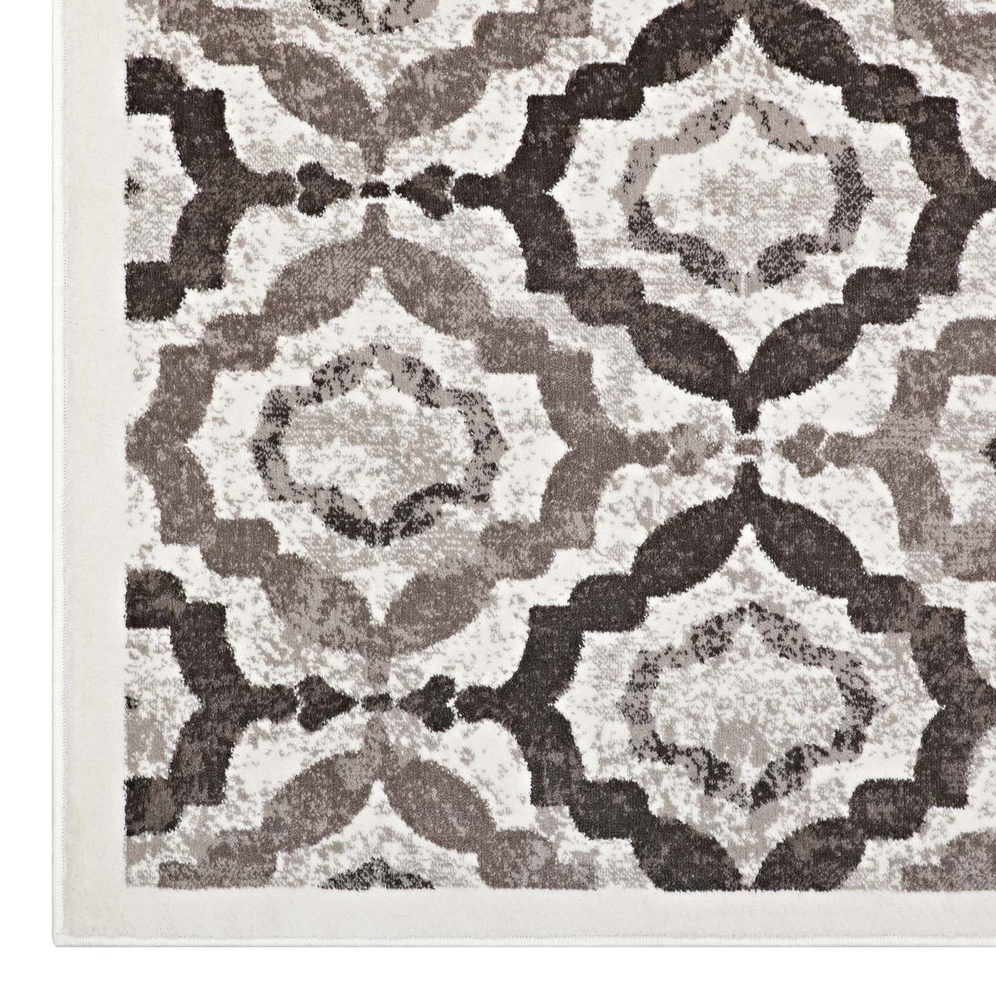 Modway Outlet Kalinda Rustic Vintage Moroccan Trellis 8x10 Area Rug by Modway  Living Room Rugs Brown Beige and Ivory - R-1128C-810