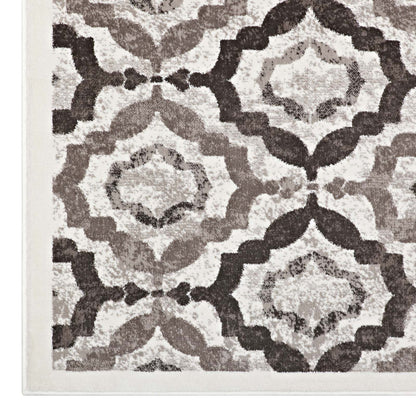 Modway Outlet Kalinda Rustic Vintage Moroccan Trellis 8x10 Area Rug by Modway  Living Room Rugs Brown Beige and Ivory - R-1128C-810