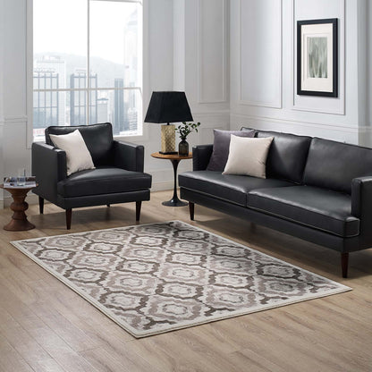 Modway Outlet Kalinda Rustic Vintage Moroccan Trellis 8x10 Area Rug by Modway  Living Room Rugs Brown Beige and Ivory - R-1128C-810