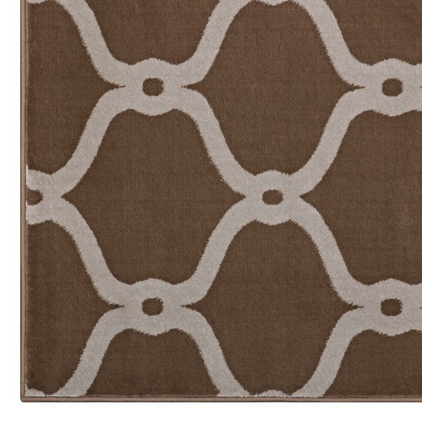 Modway Outlet Beltara Chain Link Transitional Trellis 5x8 Area Rug by Modway  Living Room Rugs Dark Tan and Beige - R-1129A-58