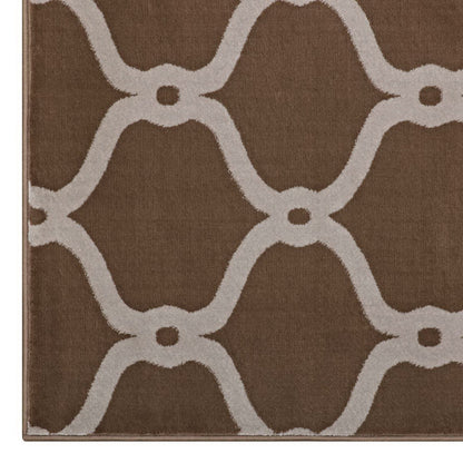 Modway Outlet Beltara Chain Link Transitional Trellis 5x8 Area Rug by Modway  Living Room Rugs Dark Tan and Beige - R-1129A-58