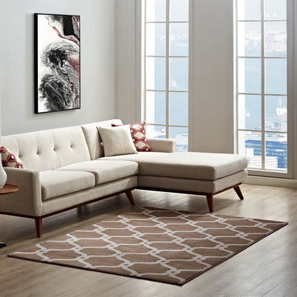 Modway Outlet Beltara Chain Link Transitional Trellis 5x8 Area Rug by Modway  Living Room Rugs Dark Tan and Beige - R-1129A-58