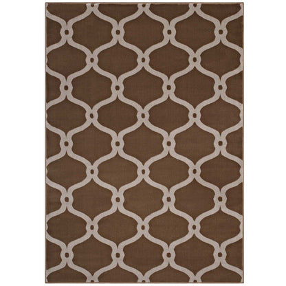 Modway Outlet Beltara Chain Link Transitional Trellis 8x10 Area Rug by Modway  Living Room Rugs Dark Tan and Beige - R-1129A-810