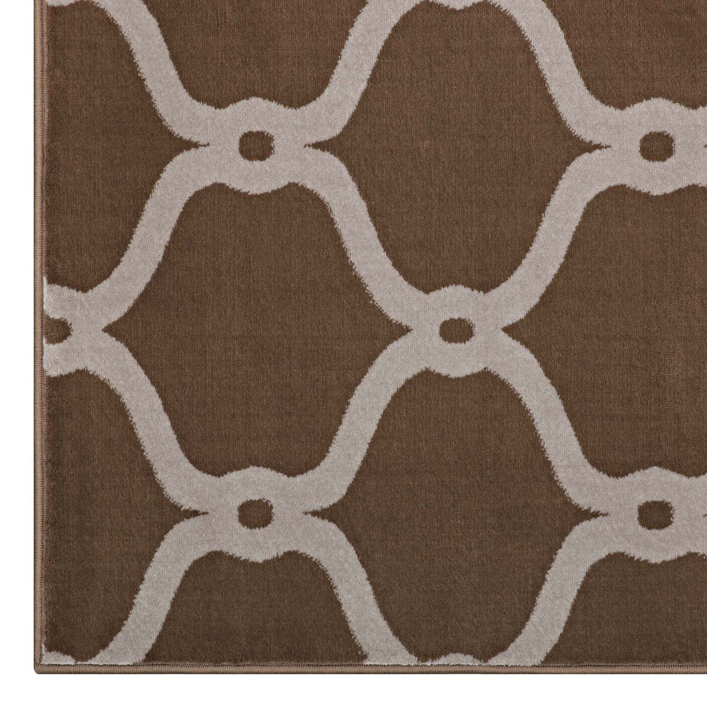 Modway Outlet Beltara Chain Link Transitional Trellis 8x10 Area Rug by Modway  Living Room Rugs Dark Tan and Beige - R-1129A-810