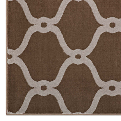 Modway Outlet Beltara Chain Link Transitional Trellis 8x10 Area Rug by Modway  Living Room Rugs Dark Tan and Beige - R-1129A-810