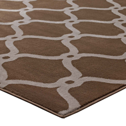Modway Outlet Beltara Chain Link Transitional Trellis 8x10 Area Rug by Modway  Living Room Rugs Dark Tan and Beige - R-1129A-810