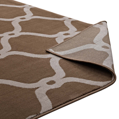 Modway Outlet Beltara Chain Link Transitional Trellis 8x10 Area Rug by Modway  Living Room Rugs Dark Tan and Beige - R-1129A-810