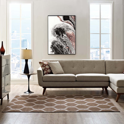 Modway Outlet Beltara Chain Link Transitional Trellis 8x10 Area Rug by Modway  Living Room Rugs Dark Tan and Beige - R-1129A-810