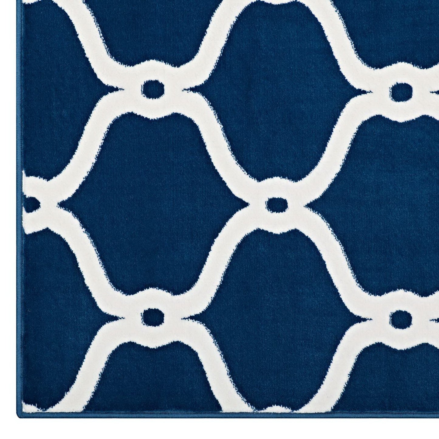 Modway Outlet Beltara Chain Link Transitional Trellis 8x10 Area Rug by Modway  Living Room Rugs Moroccan Blue and Ivory - R-1129B-810