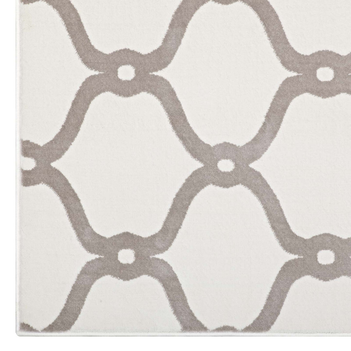 Modway Outlet Beltara Chain Link Transitional Trellis 8x10 Area Rug by Modway  Living Room Rugs Beige and Ivory - R-1129C-810