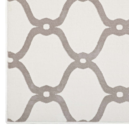 Modway Outlet Beltara Chain Link Transitional Trellis 8x10 Area Rug by Modway  Living Room Rugs Beige and Ivory - R-1129C-810