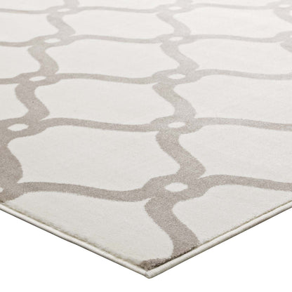 Modway Outlet Beltara Chain Link Transitional Trellis 8x10 Area Rug by Modway  Living Room Rugs Beige and Ivory - R-1129C-810