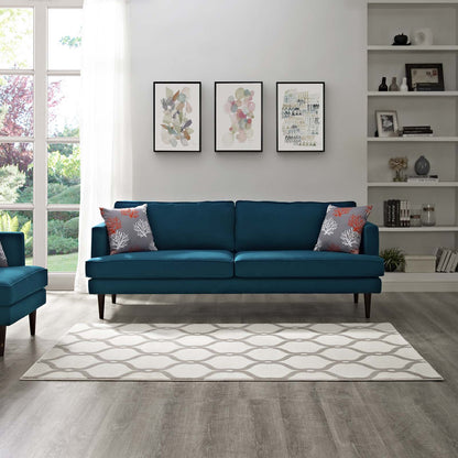 Modway Outlet Beltara Chain Link Transitional Trellis 8x10 Area Rug by Modway  Living Room Rugs Beige and Ivory - R-1129C-810