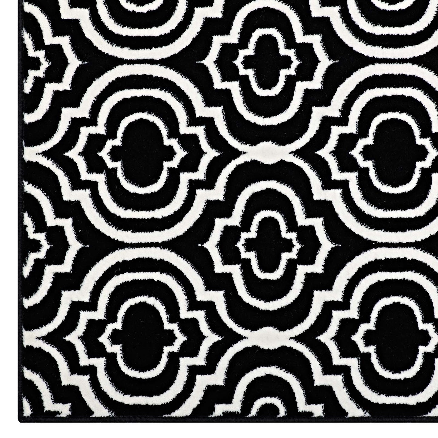 Modway Outlet Frame Transitional Moroccan Trellis 5x8 Area Rug by Modway  Living Room Rugs Black and White - R-1130A-58