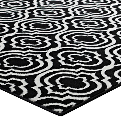 Modway Outlet Frame Transitional Moroccan Trellis 5x8 Area Rug by Modway  Living Room Rugs Black and White - R-1130A-58
