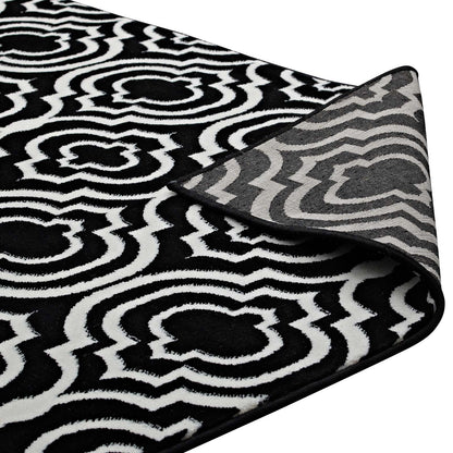 Modway Outlet Frame Transitional Moroccan Trellis 5x8 Area Rug by Modway  Living Room Rugs Black and White - R-1130A-58