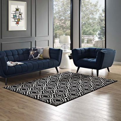 Modway Outlet Frame Transitional Moroccan Trellis 5x8 Area Rug by Modway  Living Room Rugs Black and White - R-1130A-58