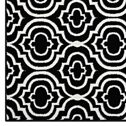 Modway Outlet Frame Transitional Moroccan Trellis 8x10 Area Rug by Modway  Living Room Rugs Black and White - R-1130A-810