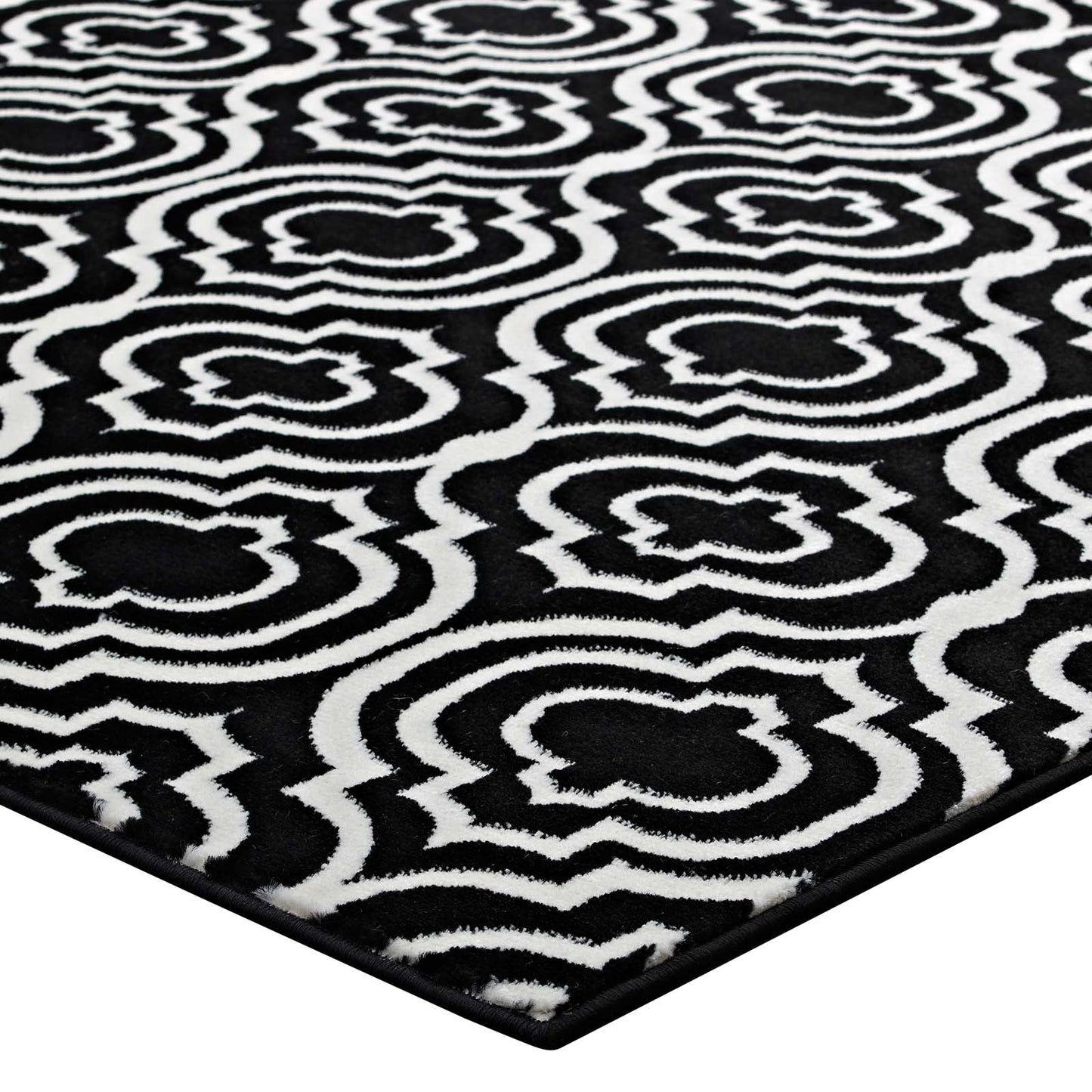 Modway Outlet Frame Transitional Moroccan Trellis 8x10 Area Rug by Modway  Living Room Rugs Black and White - R-1130A-810
