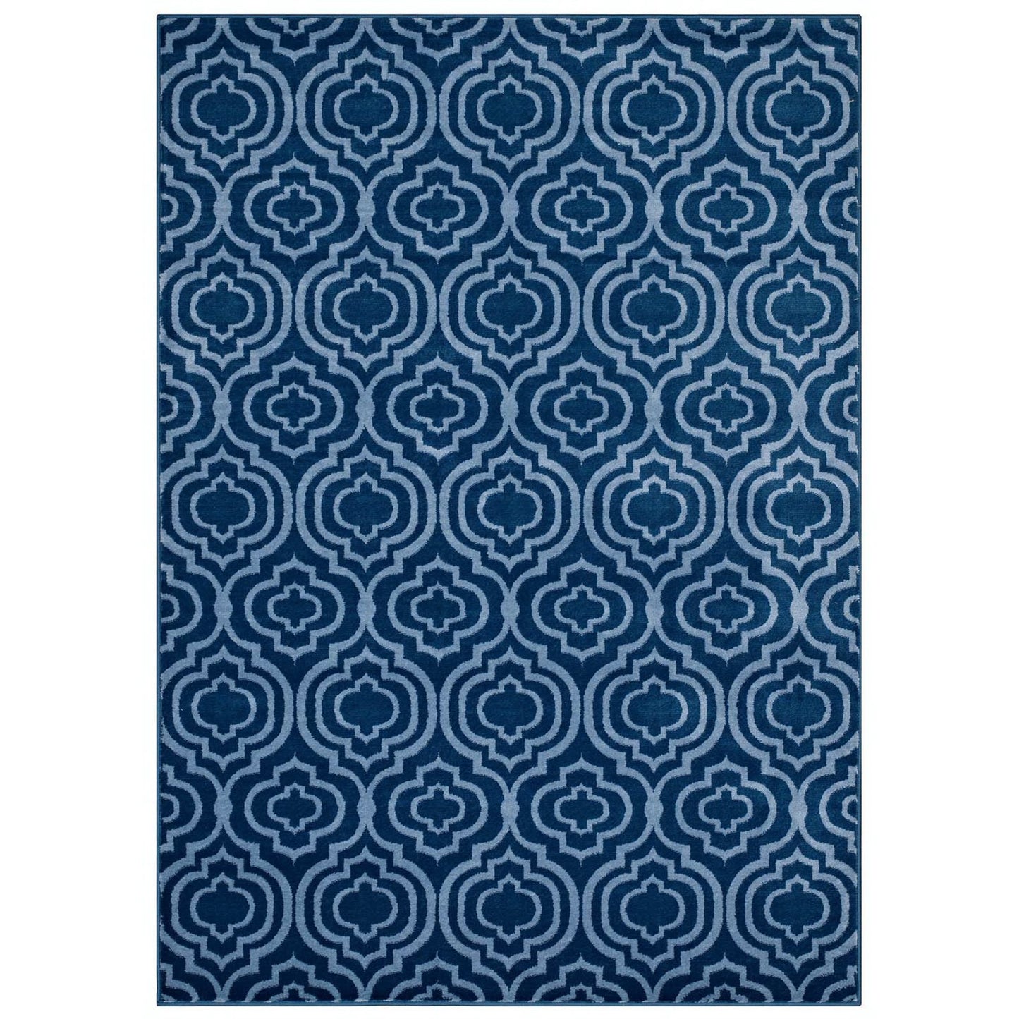 Modway Outlet Frame Transitional Moroccan Trellis 5x8 Area Rug by Modway  Living Room Rugs Moroccan Blue and Light Blue - R-1130B-58