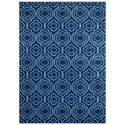 Modway Outlet Frame Transitional Moroccan Trellis 5x8 Area Rug by Modway  Living Room Rugs Moroccan Blue and Light Blue - R-1130B-58
