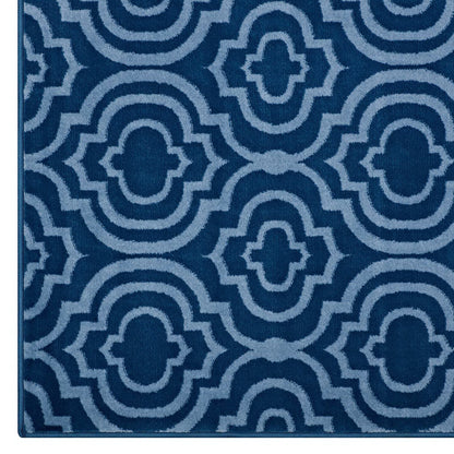 Modway Outlet Frame Transitional Moroccan Trellis 5x8 Area Rug by Modway  Living Room Rugs Moroccan Blue and Light Blue - R-1130B-58