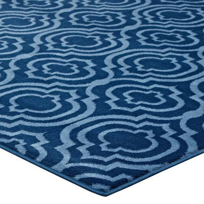 Modway Outlet Frame Transitional Moroccan Trellis 5x8 Area Rug by Modway  Living Room Rugs Moroccan Blue and Light Blue - R-1130B-58