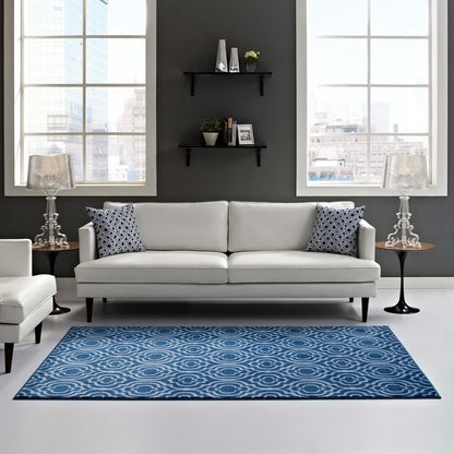 Modway Outlet Frame Transitional Moroccan Trellis 5x8 Area Rug by Modway  Living Room Rugs Moroccan Blue and Light Blue - R-1130B-58