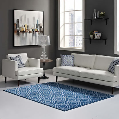 Modway Outlet Frame Transitional Moroccan Trellis 5x8 Area Rug by Modway  Living Room Rugs Moroccan Blue and Light Blue - R-1130B-58